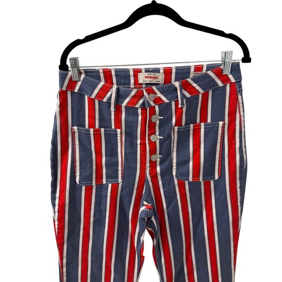 Wrangler Lainey Wilson Women's Patriotic Stripe Flare Jeans Star Spangled 10X32 - Picture 9 of 9